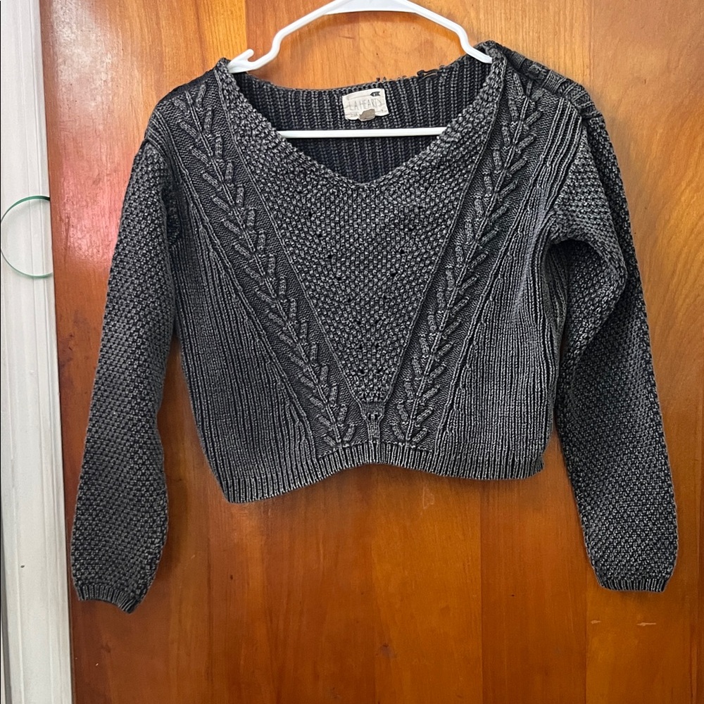 La Hearts Charcoal V-Neck Sweater
